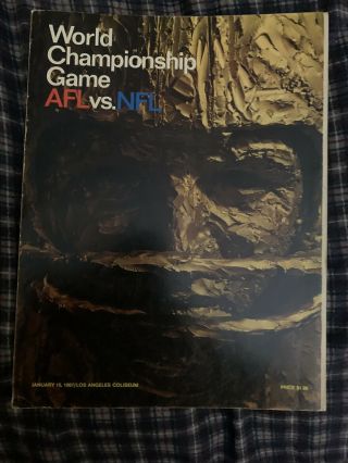 Bowl 1 World Championship Game Afl Vs Nfl Program 1967 Bowl I