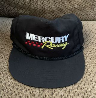 Mercury Boat Racing Performance Marine Engines Snapback Hat Cap Black Vintage