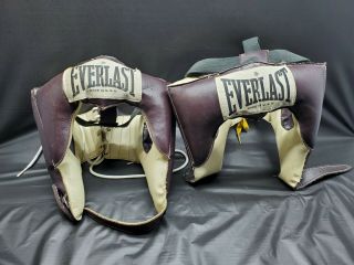 2 Antique Vintage Everlast Boxing Head Gear Protective Padding 4030