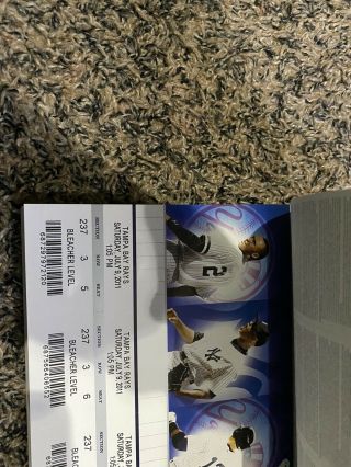 2011 Yankees Ticket Book With 6 Derek Jeter 3000 Hit Tickets One With Him On It 3
