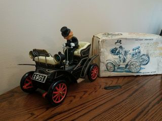 Vintage T.  N.  [nomura] Shaking Antique Car,  Japanese Tin Litho Toy Car Very Rare