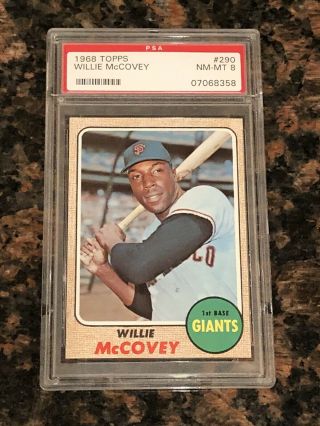 1968 Topps Willie Mccovey San Francisco Giants 290 Baseball Card Psa 8