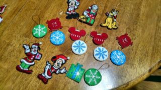 15 Vintage Disney Felt Christmas Ornaments Mickey Goofy Pluto Donald Snowflakes
