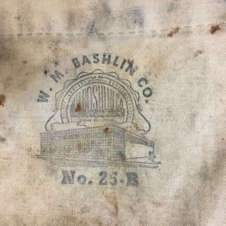 Vintage W.  M.  Bashlin Canvas Lineman Ditty Bag Small Pouch No.  25 - B