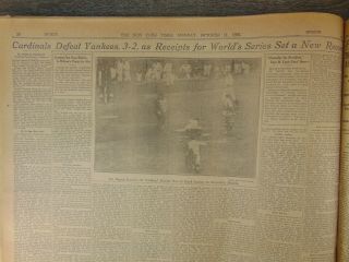 1926 BASEBALL WORLD SERIES Oct YORK TIMES 9 Days NY YANKEES/ST LOUIS CARDS 2