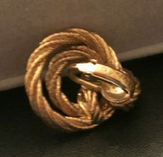 Vintage 1980 Gold Tone Rope Knot Knocker Style ClipOn Earrings by Avon 3