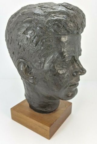 Vintage Jfk John F Kennedy Bust Head Sculpture Austin Productions Sculpture 1964