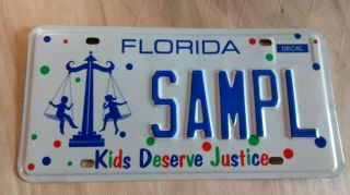 Florida,  Sample,  Car,  Tags,  License Plates,  Kids Deserve Justice