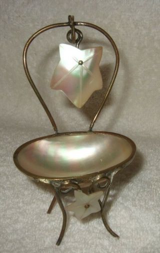 Antique Mother Of Pearl Pocket Watch Stand Jewelry Holder Chair