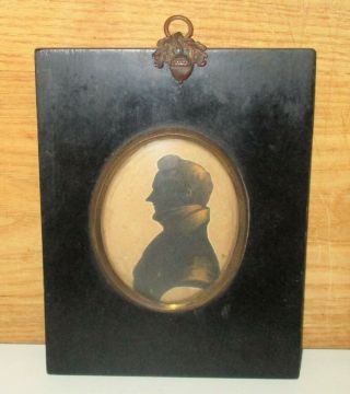 Antique Early 19thc Georgian Bronzed Silhouette Gentleman Portrait