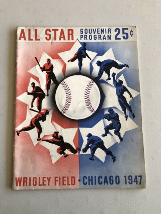 1947 Mlb Baseball All - Star Game Program Wrigley Field Chicago Major League