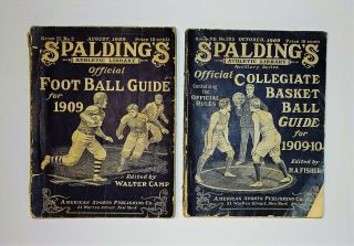 1909 Spaldings Athletic Library Official Football & Collegiate Basketball Guides