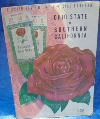 1955 Rose Bowl Game Program Usc Trojans Vs.  Ohio State Buckeyes Vtg Collectible