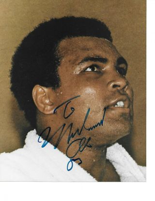 Muhammah Ali Pro Boxing Champion Autographed 8x10 Photo Psa Letter