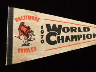 orig.  1970 Baltimore Orioles WORLD CHAMPIONS Baseball Pennant with TROPHY 2