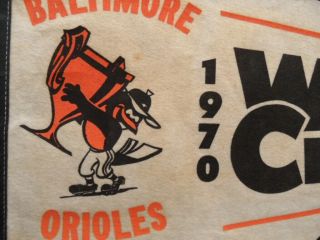 orig.  1970 Baltimore Orioles WORLD CHAMPIONS Baseball Pennant with TROPHY 3