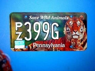 Pennsylvania Save Wild Animals License Plate