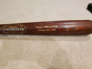 Louisville Slugger J.  F.  Hillerich & Son Commemorative Ty Cobb Bat Career Stats