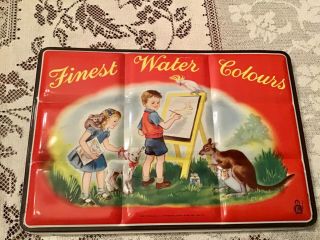 Vintage Finest Water Colours Tin Paint Box Made In England
