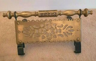 Rare Antique Possibly Georgian Brass And Wrought Iron Horse Carriage Foot Rest