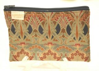 Vintage Art Nouveau Liberty Of London Silk Makeup Travel Toiletries Zipper Bag