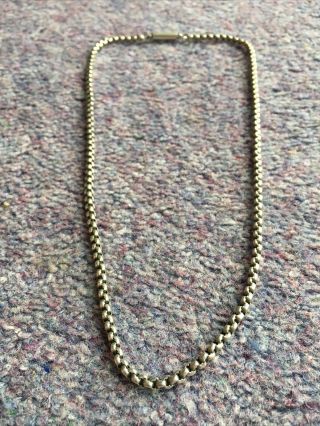 Antique Victorian Silver Chain Necklace With Barrel Clasp