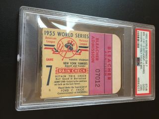 1955 World Series Ticket Stub Game 7 PSA 2 (MK) Brooklyn Dodgers Win vs Yankees 2