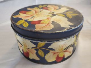 Vintage Peek,  Frean & Co.  Ltd Floral Biscuit Tin With Lid