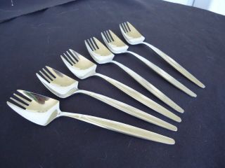 6 Vintage Retro Stainless Steel Splayds Buffet Forks