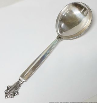 Georg Jensen Acanthus Large Sterling Silver Serving Spoon Denmark