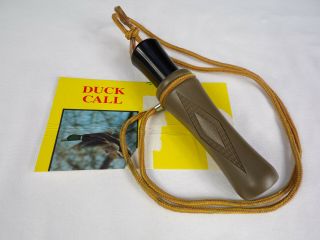 Vintage Lohman Duck Call Gray Green / Black Include Lanyard & Info Quality Sound