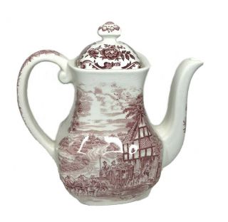 Vintage Enoch Wedgwood Dukens Coaching Days - Pink Tea Pot