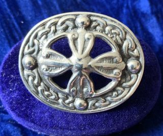 Antique Scottish Arts & Crafts Sterling Silver Iona Alexander Ritchie Brooch Pin