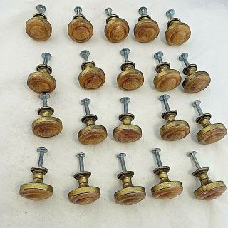 20 Vintage Kitchen Knobs Pulls 1.  1/8 " Real Wood And Metal Ck 2515 Canada