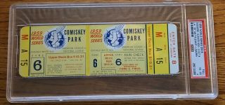 1959 World Series Game 6 Full Ticket Psa 4 Slab Dodgers Over White Sox