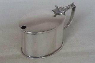 A Large Antique Sterling Silver Mustard Pot With Glass Liner Birmingham 1920.