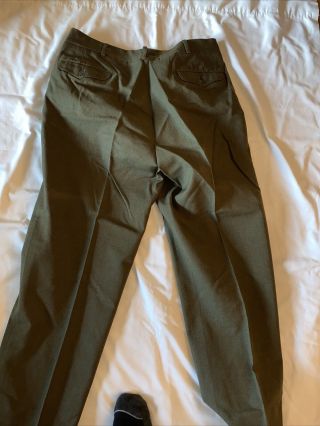 Old Vtg Dated 1946 Post Wwii Korean War Us Army 34x30 Wool Uniform Pants M1945