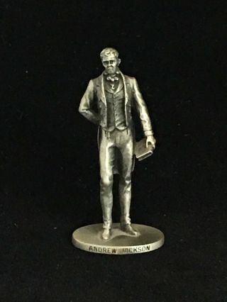 Vtg 80s Danbury Andrew Jackson Pewter Statue Figurine - David A.  Larocca