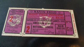 1935 World Series Game 2 Ticket Stub - Chicago Cubs @ Detroit Tigers - Ex