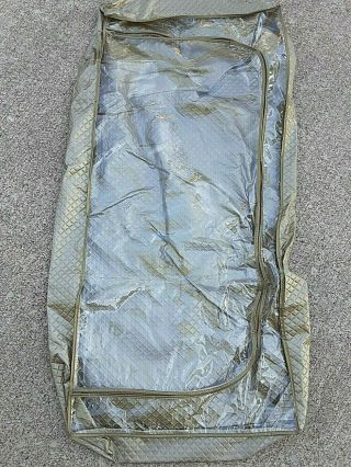 Vintage Garment Bag Gold & Clear Under The Bed Closet Zippered Storage 14 " X 21 "
