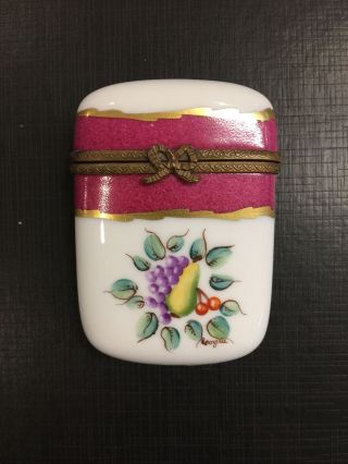 Vintage Limoges France Porcelain Trinket Box Signed Rougerie Peint Main