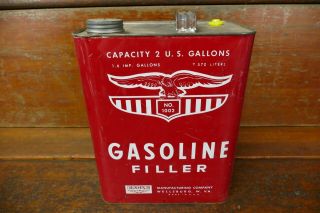 Vintage Eagle Mfg Co 2 Gallon Metal Gas Can - Empty - Eagle Graphics - No.  1002