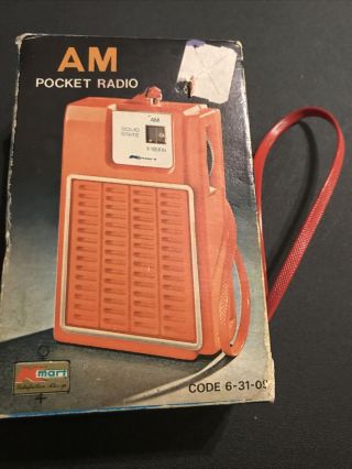 Vintage Kmart Solid State Model 06 - 31 - 09 Portable Pocket Am Transistor Radio Box