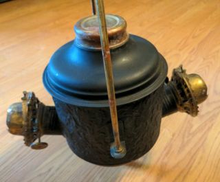 Antique Angle Lamp Double Hanging Kerosene Oil Parts Restoration