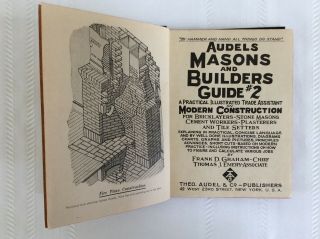 Vintage Audels Masons And Builders Guide 2 Copyright 1945