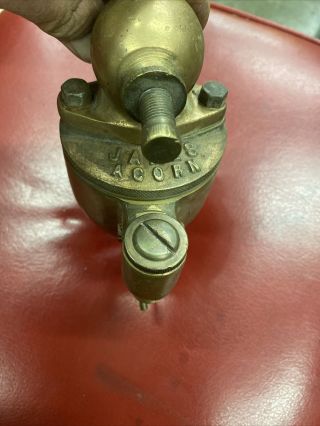 Rare James Acorn Brass Antique Hit And Miss Gas Engine Carburetor 3