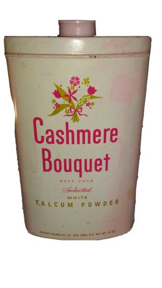 Vintage Cashmere Bouquet Talcum Powder Tin With Contents Smells Like Grandma