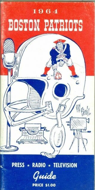 1964 Boston Patriots Afl Press Media Guide Em