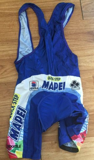 Sportful Vintage Mapei Quick Step Cycling Blue Bib Shorts XXL 3