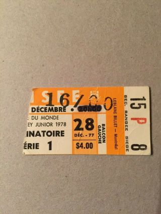 Ticket Stub 12/28/77 1978 World Junior Ice Hockey Championships Gretzky 16 Y/o